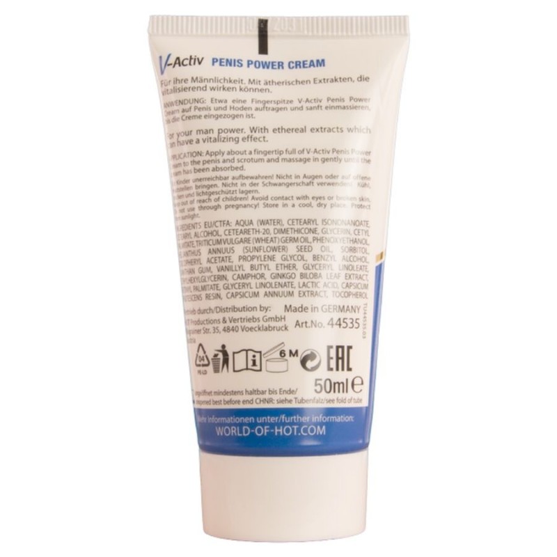 HOT V ACTIV PENIS POWER CREMA PARA HOMBRE 50 ML