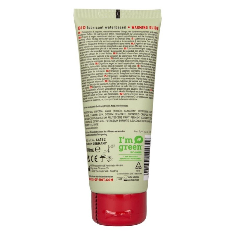 HOT BIO LUBRICANT LUBRICANTE BIO BASE AGUA EFECTO CALOR 100 ML