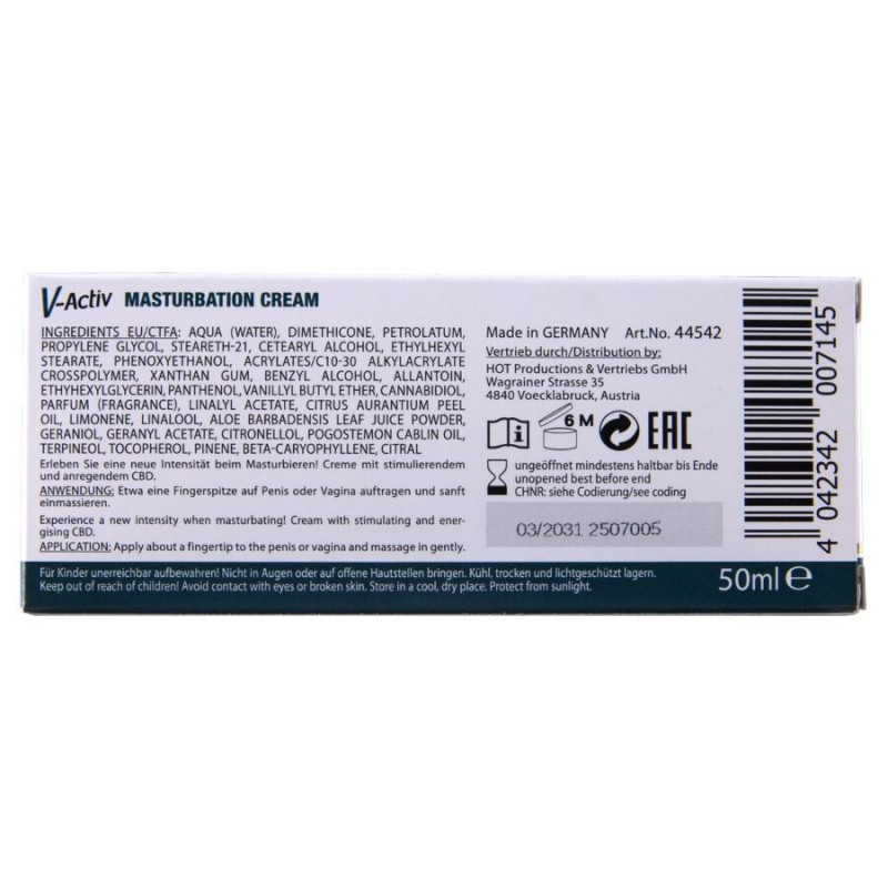 HOT CREMA DE MASTURBACIaN CON CBD UNISEX 100 ML