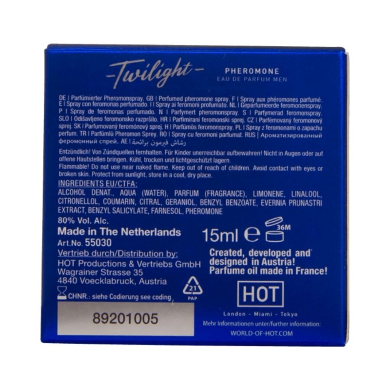 HOT TWILIGHT PERFUME CON FEROMONAS HOMBRE 15 ML