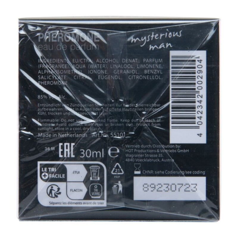 HOT PERFUME CON FEROMONAS LONDON MYSTERIOUS HOMBRE 30 ML