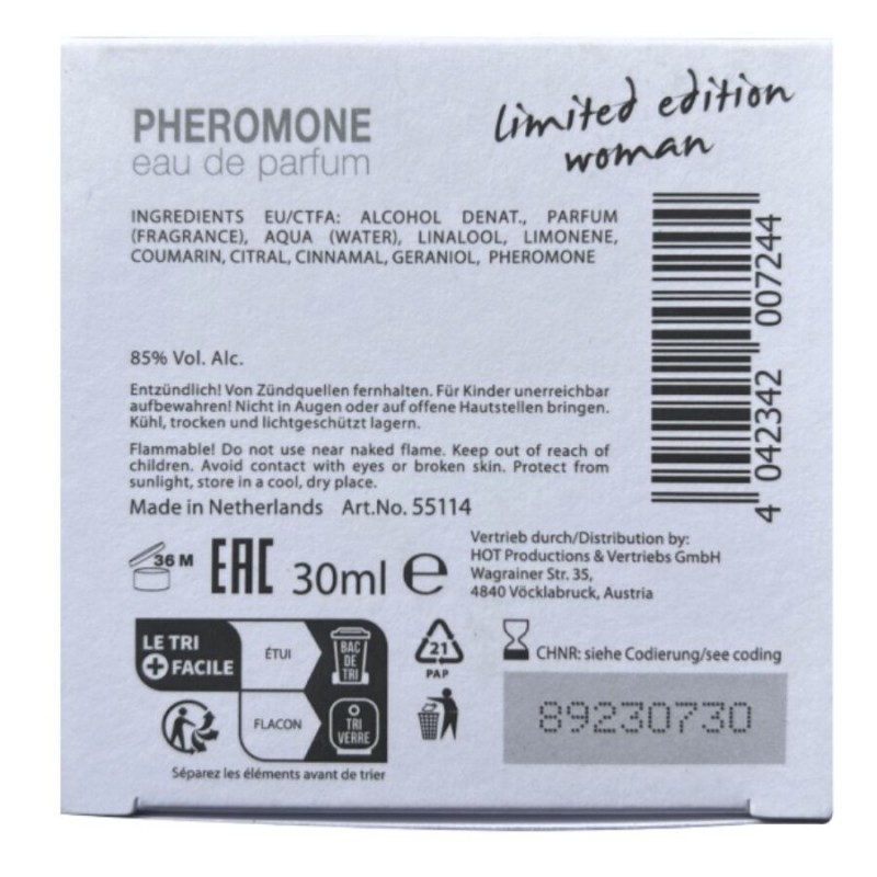 HOT PERFUME CON FEROMONAS DUBAI EDICIaN LIMITADA MUJER 30 ML