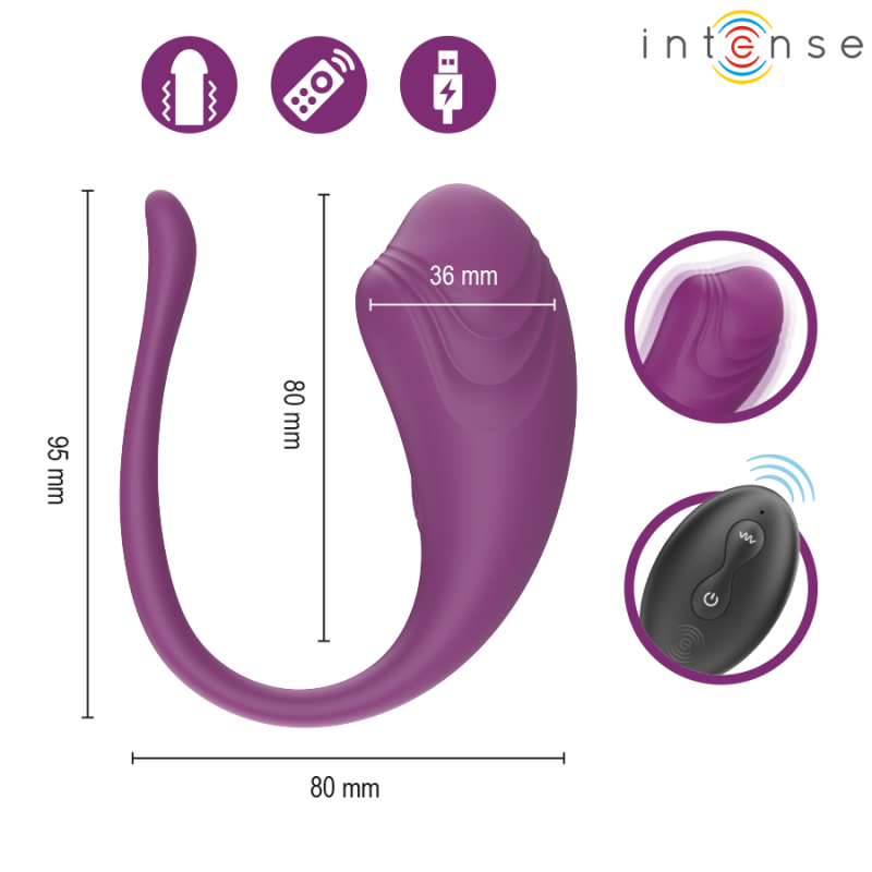 INTENSE OLIVIA HUEVO VIBRADOR MORADO CONTROL REMOTO
