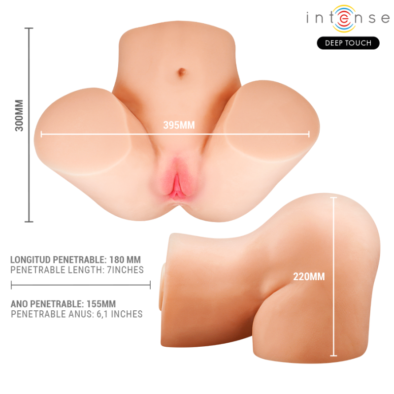 INTENSE DEEP TOUCH JULIA MASTURBADOR ANO Y VAGINA CON EFECTO SUCCIaN CALOR VIBRACIaN Y VOZ CON CONTROL REMOTO 9 KG