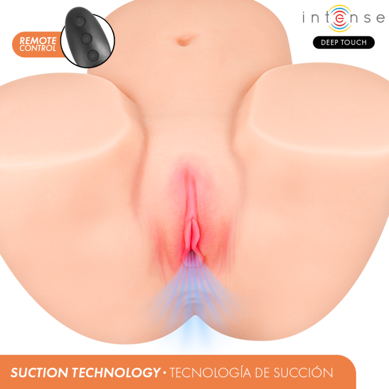 INTENSE DEEP TOUCH GINGER MASTURBADOR ANO Y VAGINA CON EFECTO SUCCIaN CALOR VIBRACIaN Y VOZ CON CONTROL REMOTO 53 KG