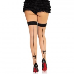 LEG AVENUE 1963 MEDIAS DE SPANDEX CON COSTURA TRASERA NEGRO TALLA aNICA