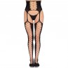 LEG AVENUE 1968 MEDIAS DE LIGUERO CON ENCAJE NEGRO TALLA aNICA