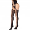 LEG AVENUE 1968 MEDIAS DE LIGUERO CON ENCAJE NEGRO TALLA aNICA