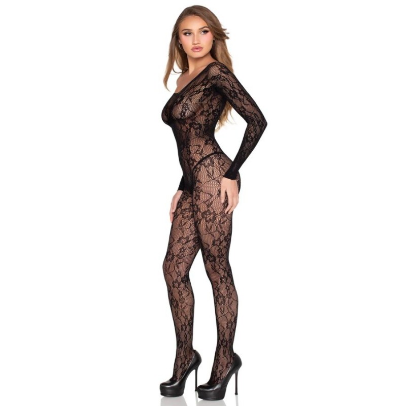 LEG AVENUE 89366 BODYSTOCKING DE LENCERaA DE ENCAJE NEGRO TALLA aNICA