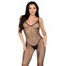 LEG AVENUE 89375 BODYSTOCKING DE RED SIN ENTREPIERNA NEGRO TALLA aNICA