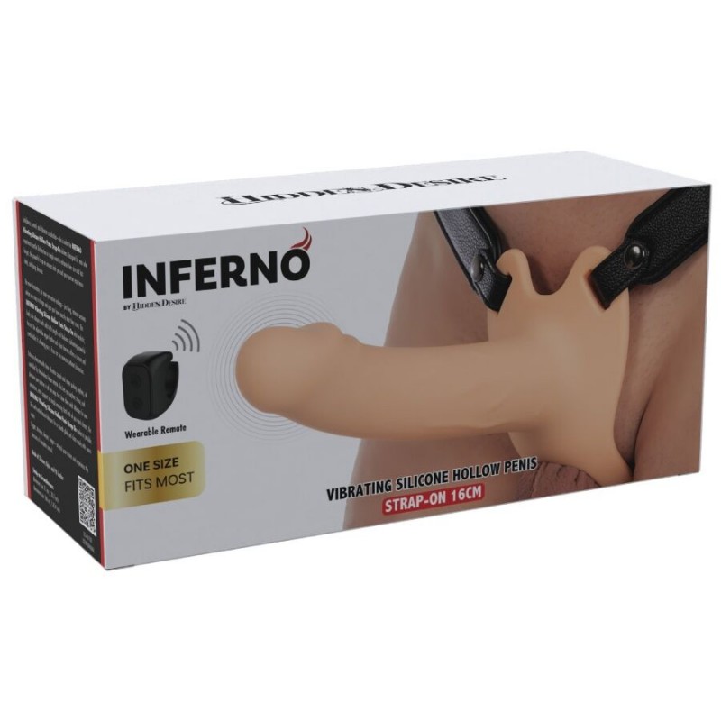HIDDEN DESIRE INFERNO STRAP ON FUNDA PARA PENE CON VIBRACIaN 16 CM