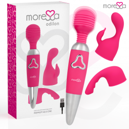 MORESSA ODILON WAND POTENTE MOTOR MAS DOS CABEZALES PREMIUM SILICONE RECARGABLE
