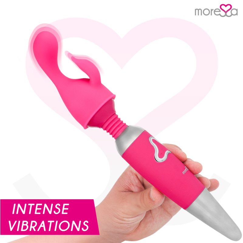 MORESSA ODILON WAND POTENTE MOTOR MAS DOS CABEZALES PREMIUM SILICONE RECARGABLE