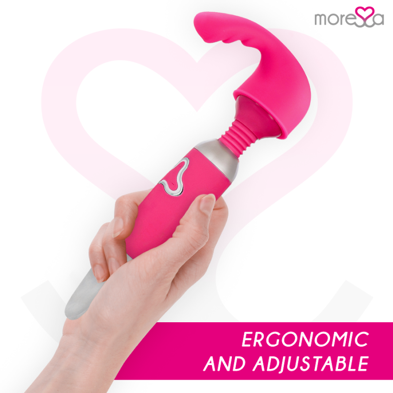 MORESSA ODILON WAND POTENTE MOTOR MAS DOS CABEZALES PREMIUM SILICONE RECARGABLE