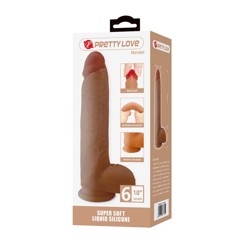 PRETTY LOVE MENDEL DILDO REALaSTICO CON VENTOSA 255 CM a 56 CM