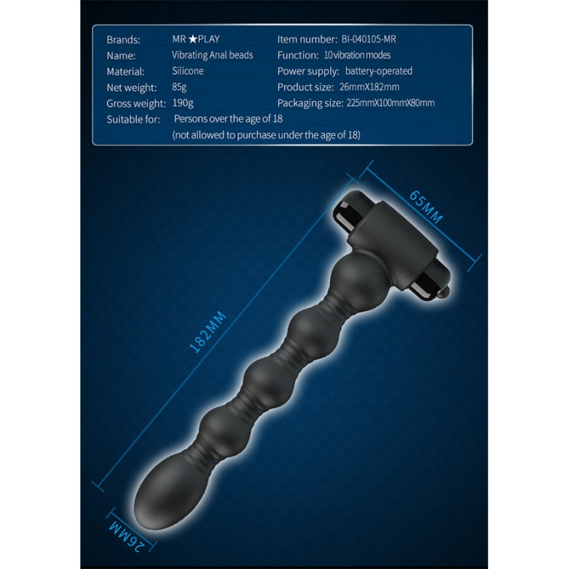 MR PLAY MASAJEADOR PLUG ANAL CON VIBRACIaN