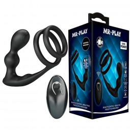 MR PLAY ANILLO PARA PENE CON PLUG ANAL CON VIBRACIaN CONTROL REMOTO