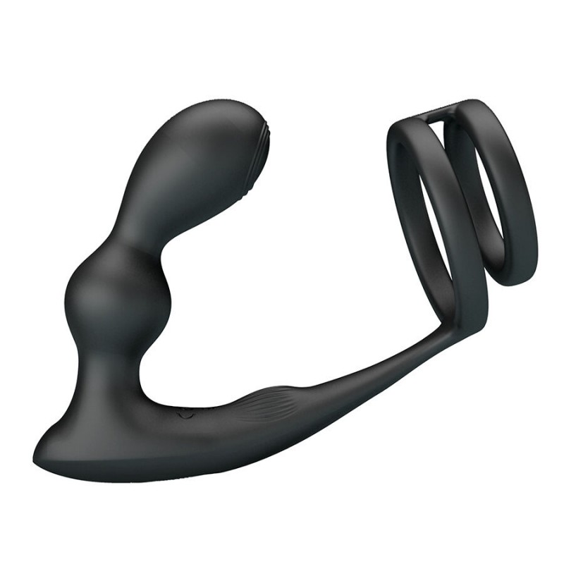 MR PLAY ANILLO PARA PENE CON PLUG ANAL CON VIBRACIaN CONTROL REMOTO