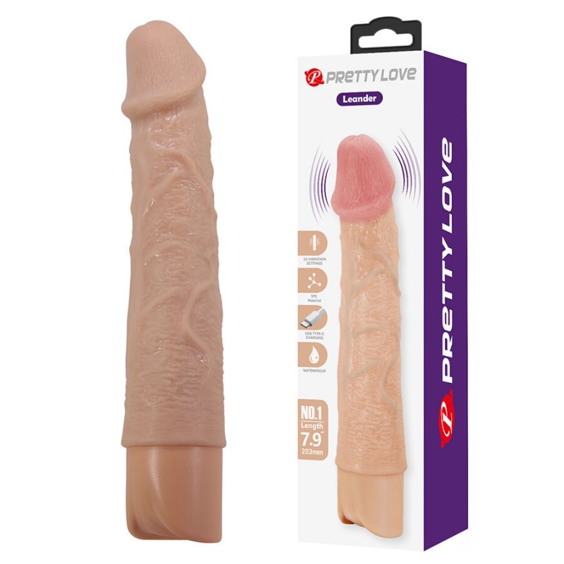 PRETTY LOVE LEANDER VIBRADOR REALaSTICO FLEXIBLE