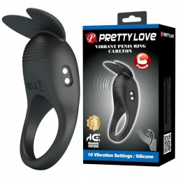 PRETTY LOVE CARLTON ANILLO PARA PENE CON ESTIMULADOR DE CLaTORIS