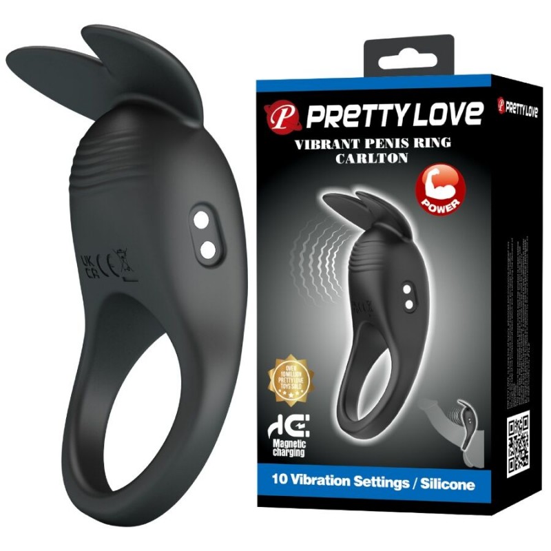 PRETTY LOVE CARLTON ANILLO PARA PENE CON ESTIMULADOR DE CLaTORIS
