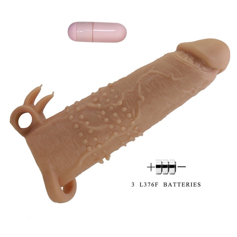 PRETTY LOVE QUILLON FUNDA PARA PENE CON ESTIMULADOR DE CLaTORIS Y VIBRACIaN