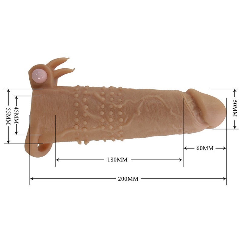 PRETTY LOVE QUILLON FUNDA PARA PENE CON ESTIMULADOR DE CLaTORIS Y VIBRACIaN