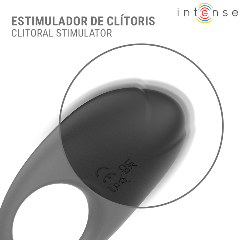 INTENSE MERLOTTE ANILLO VIBRADOR CON ESTIMULACIaN DE CLaTORIS NEGRO