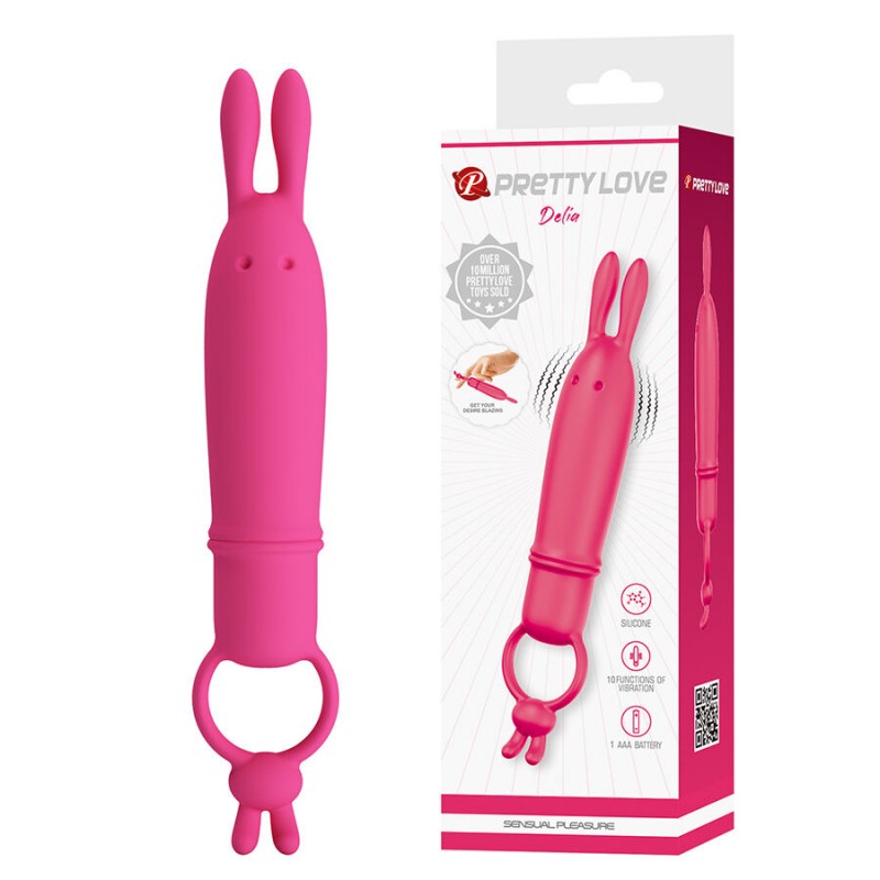 PRETTY LOVE DELIA VIBRADOR RABBIT CON ANILLO DE SUJECIaN