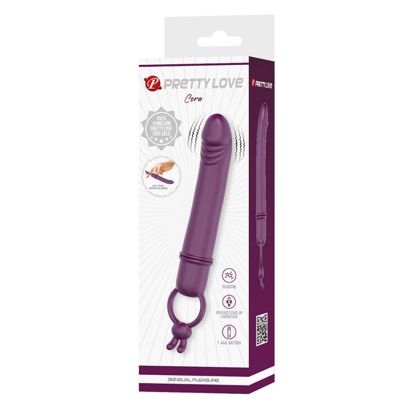 PRETTY LOVE CORA VIBRADOR FORMA PENE CON ANILLO DE SUJECIaN