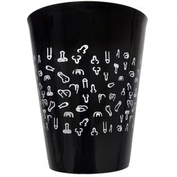 DIABLO PICANTE VASO NEGRO 500 ML CON PENES BLANCOS