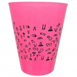 DIABLO PICANTE VASO FUSCIA 500 ML CON PENES NEGROS