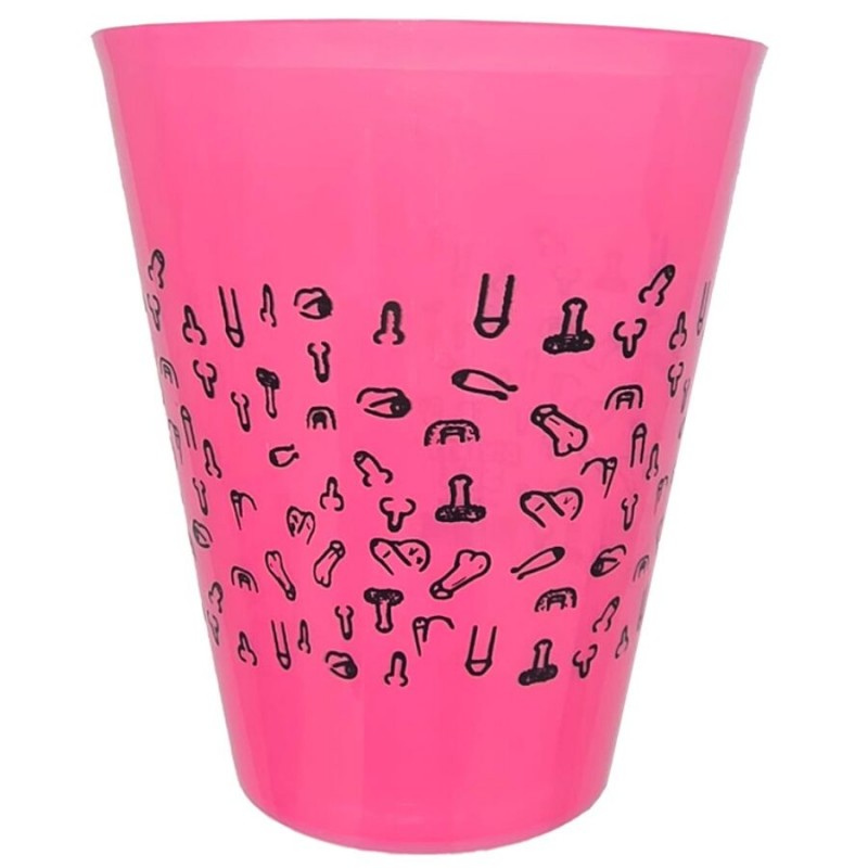 DIABLO PICANTE VASO FUSCIA 500 ML CON PENES NEGROS