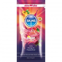 SKINS FRUITY WATER BASED LUBRICANT MANGO PASSION FRUIT SINGLE DOSE 5 ML