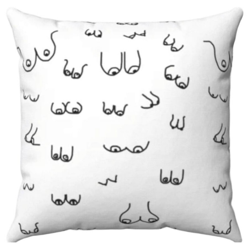 DIABLO PICANTE 30 X 30 BOOBS CUSHION WHITE