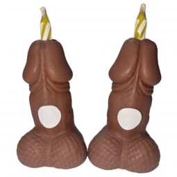 DIABLO PICANTE PENIS BIRTHDAY NUMBER CANDLES DARK TONE 2 UNITS
