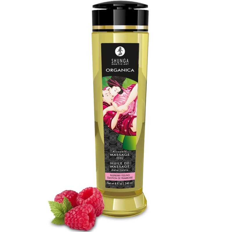 SHUNGA ORGANIC MASSAGE OIL RASPBERRY FEELING 240 ML
