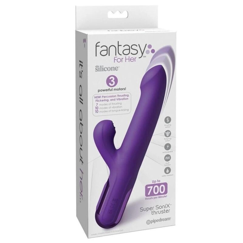 FANTASY FOR HER SUPER SONIX THRUSTER RABBIT VIBRATOR PURPLE