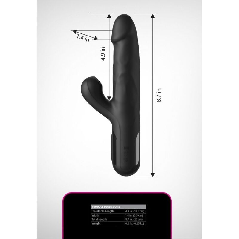 FETISH FANTASY SERIES SONIX SILICONE THRUSTER RABBIT VIBRATOR BLACK