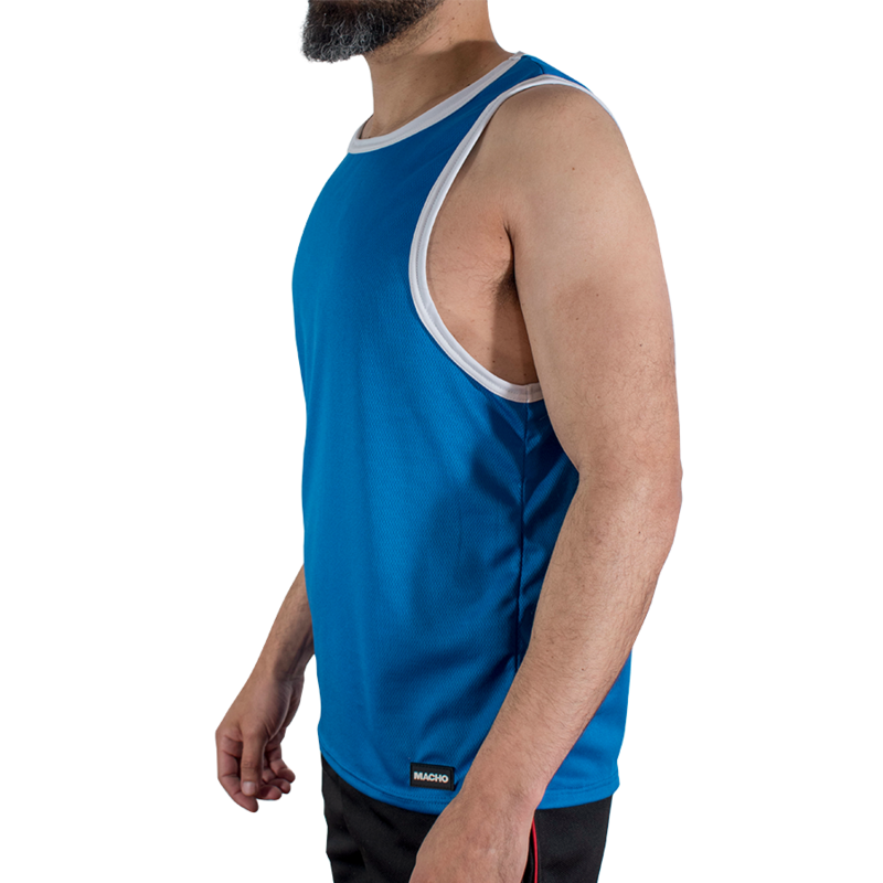 MACHO CMV002 BLUE GYM T SHIRT S M