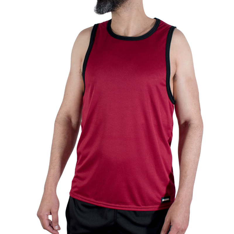 MACHO CMV003 MAROON GYM T SHIRT S M
