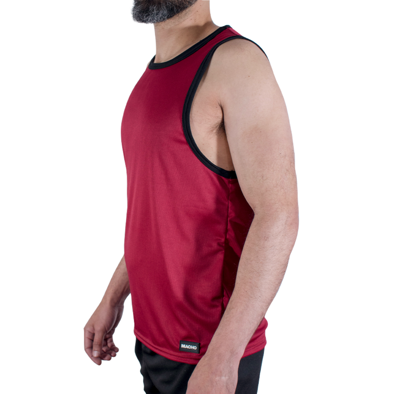 MACHO CMV003 MAROON GYM T SHIRT S M