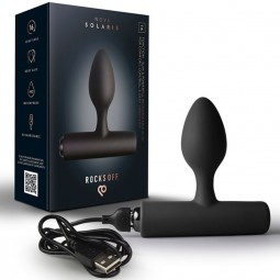 ROCKS OFF NOVA SOLARIS RECHARGEABLE SLIM POWERFUL ANAL PLUG 16 FUNCTION BLACK
