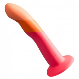 ROMP DIZI SILICONE DILDO WITH SUCTION CUP TRICOLOR 18 CM