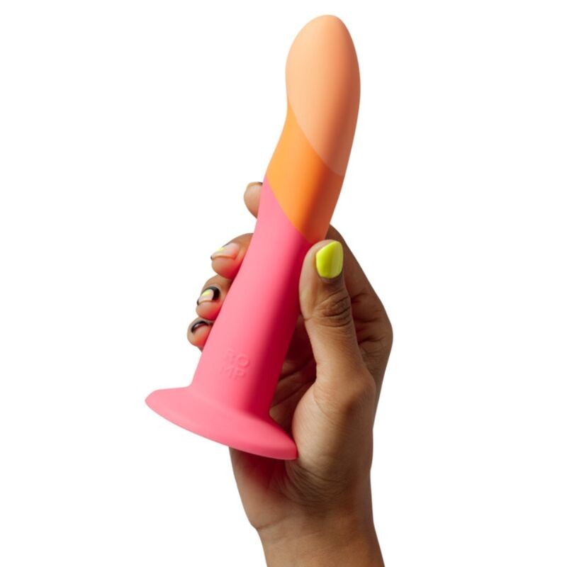 ROMP DIZI SILICONE DILDO WITH SUCTION CUP TRICOLOR 18 CM