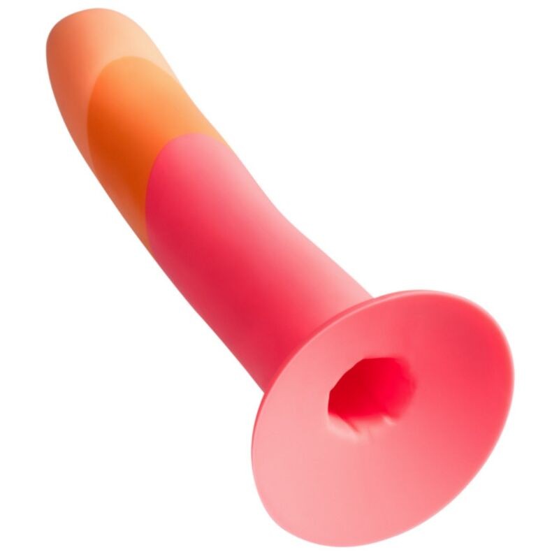 ROMP DIZI SILICONE DILDO WITH SUCTION CUP TRICOLOR 18 CM