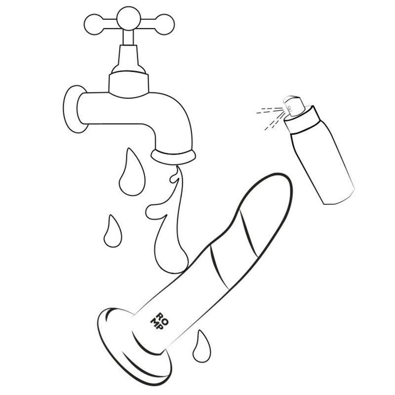 ROMP DIZI SILICONE DILDO WITH SUCTION CUP TRICOLOR 18 CM