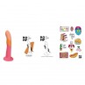 ROMP DIZI SILICONE DILDO WITH SUCTION CUP TRICOLOR 18 CM