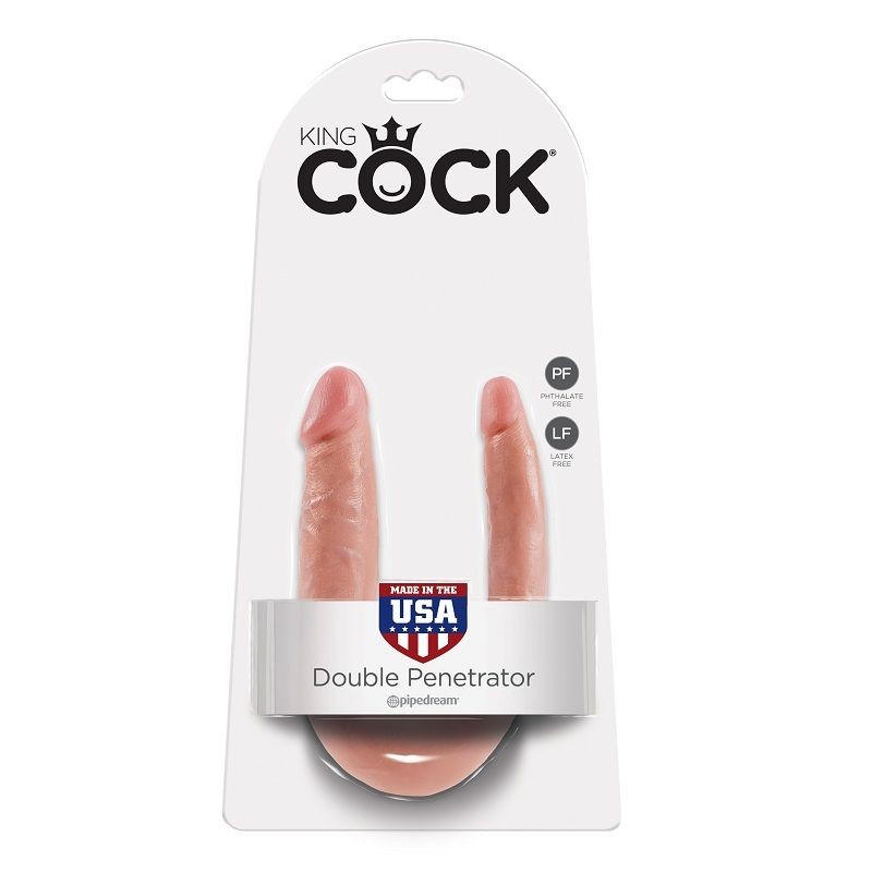KING COCK U SHAPED SMALL DOUBLE TROUBLE FLESH 127 CM