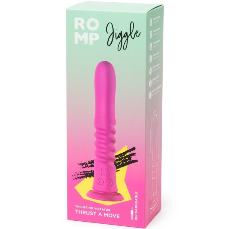 ROMP JIGGLE UP AND DOWN VIBRATOR WITH PINK SUCTION CUP